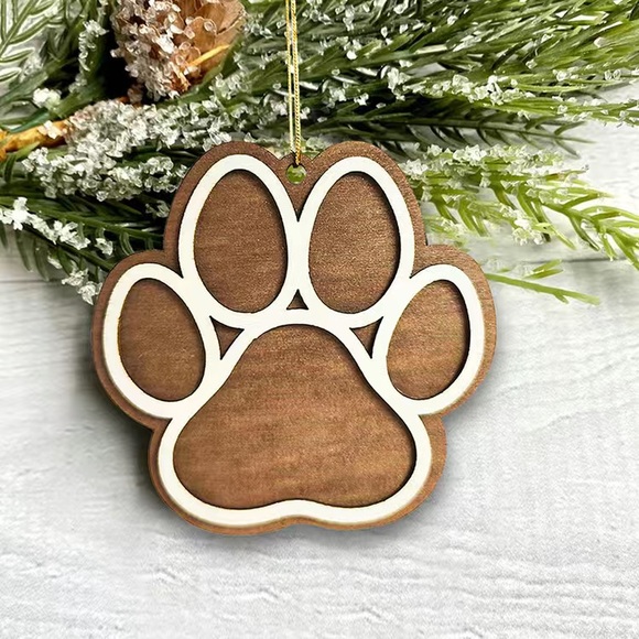 Paw Print Christmas Ornament - Picture 2 of 3